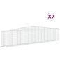 vidaXL Cestas de gaviones 7 uds forma de arco hierro 400x30x80/100 cm