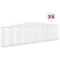 vidaXL Cestas de gaviones 6 uds forma de arco hierro 400x30x100/120 cm