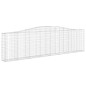 vidaXL Cestas de gaviones 6 uds forma de arco hierro 400x30x100/120 cm