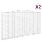 vidaXL Cestas de gaviones 2 uds forma de arco hierro 400x30x200/220 cm vidaXL Cestas de gaviones 2 uds forma de arco hierro 400x30x200/220 cm