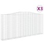 vidaXL Cestas de gaviones 3 uds forma de arco hierro 400x30x180/200 cm vidaXL Cestas de gaviones 3 uds forma de arco hierro 400x30x180/200 cm