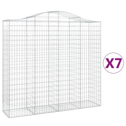 vidaXL Cestas de gaviones 7 uds forma de arco hierro 200x50x180/200 cm