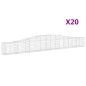 vidaXL Cestas de gaviones 20 uds forma de arco hierro 400x30x40/60 cm