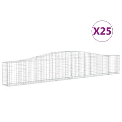 vidaXL Cestas de gaviones 25 uds forma de arco hierro 400x30x60/80 cm