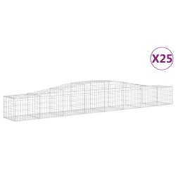 vidaXL Cestas de gaviones 25 uds forma de arco hierro 400x50x40/60 cm