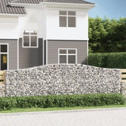 vidaXL Cestas gaviones 10 uds forma de arco hierro 400x50x120/140 cm