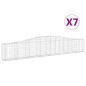vidaXL Cestas de gaviones 7 uds forma de arco hierro 400x30x60/80 cm