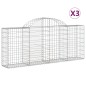 vidaXL Cestas de gaviones 3 uds forma de arco hierro 200x30x80/100 cm vidaXL Cestas de gaviones 3 uds forma de arco hierro 200x30x80/100 cm