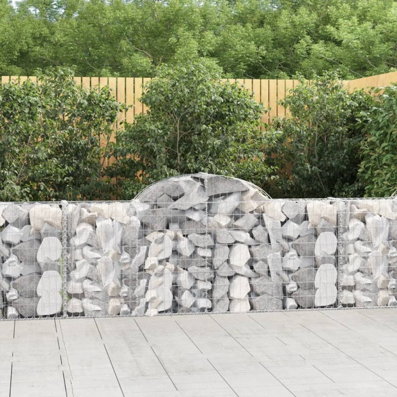 vidaXL Cestas de gaviones 12 uds forma de arco hierro 200x30x80/100 cm vidaXL Cestas de gaviones 12 uds forma de arco hierro 200x30x80/100 cm