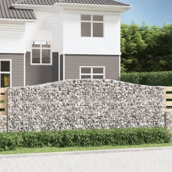 vidaXL Cestas gaviones 9 uds forma de arco hierro 400x50x140/160 cm