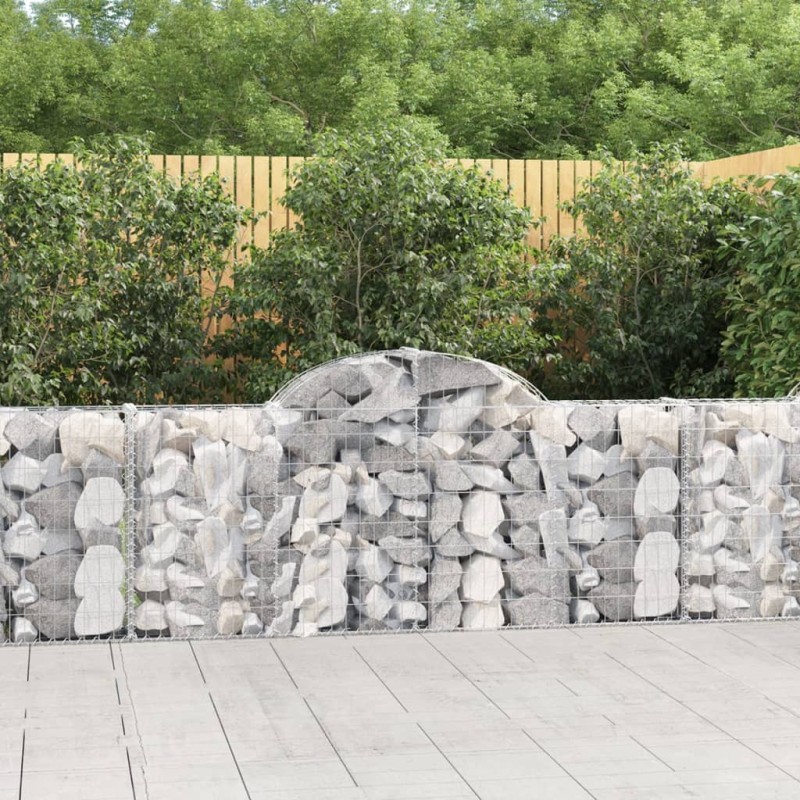 vidaXL Cestas de gaviones 50 uds forma de arco hierro 200x30x80/100 cm vidaXL Cestas de gaviones 50 uds forma de arco hierro 200x30x80/100 cm