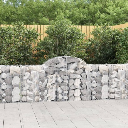 vidaXL Cestas de gaviones 50 uds forma de arco hierro 200x30x80/100 cm