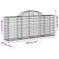 vidaXL Cestas de gaviones 50 uds forma de arco hierro 200x30x80/100 cm vidaXL Cestas de gaviones 50 uds forma de arco hierro 200x30x80/100 cm