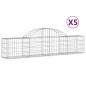 vidaXL Cestas de gaviones 5 uds forma de arco hierro 200x30x40/60 cm