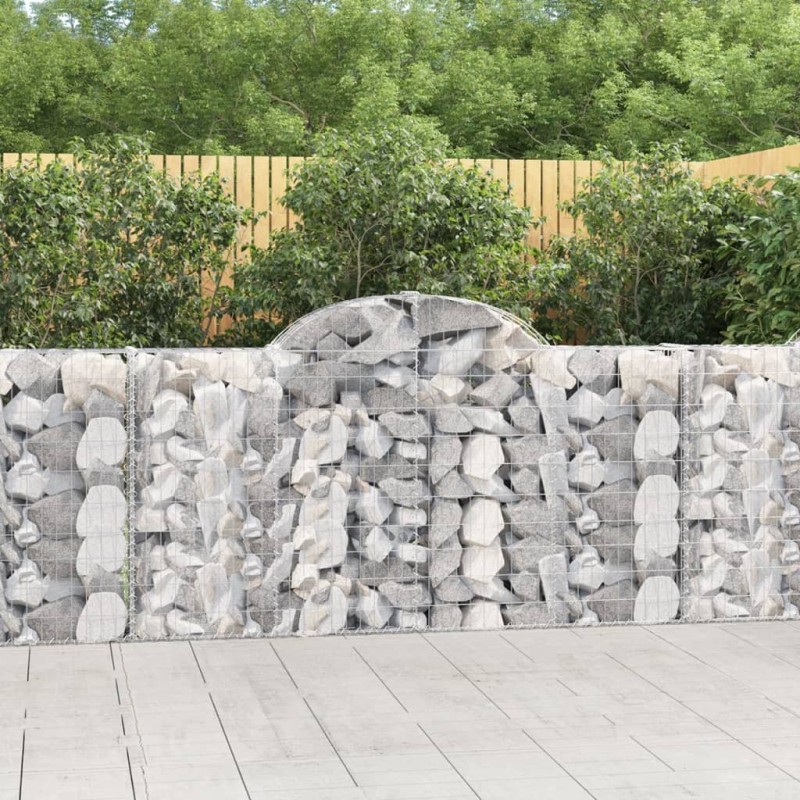 vidaXL Cestas de gaviones 12 uds forma arco hierro 200x30x100/120 cm vidaXL Cestas de gaviones 12 uds forma arco hierro 200x30x100/120 cm