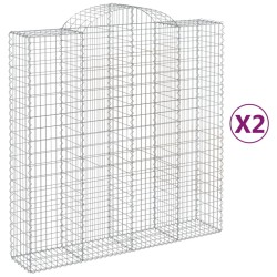 vidaXL Cestas de gaviones 2 uds forma de arco hierro 200x50x200/220 cm
