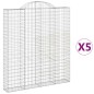 vidaXL Cestas de gaviones 5 uds forma de arco hierro 200x30x220/240 cm vidaXL Cestas de gaviones 5 uds forma de arco hierro 200x30x220/240 cm