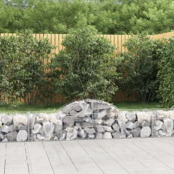 vidaXL Cestas de gaviones 3 uds forma de arco hierro 200x50x40/60 cm