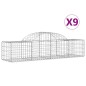 vidaXL Cestas de gaviones 9 uds forma de arco hierro 200x50x40/60 cm vidaXL Cestas de gaviones 9 uds forma de arco hierro 200x50x40/60 cm