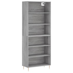 vidaXL Aparador alto madera ingeniería gris hormigón 69,5x32,5x180 cm