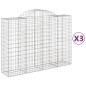vidaXL Cestas de gaviones 3 uds forma de arco hierro 200x50x140/160 cm vidaXL Cestas de gaviones 3 uds forma de arco hierro 200x50x140/160 cm