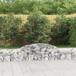 vidaXL Cestas de gaviones 13 uds forma de arco hierro 300x30x40/60 cm