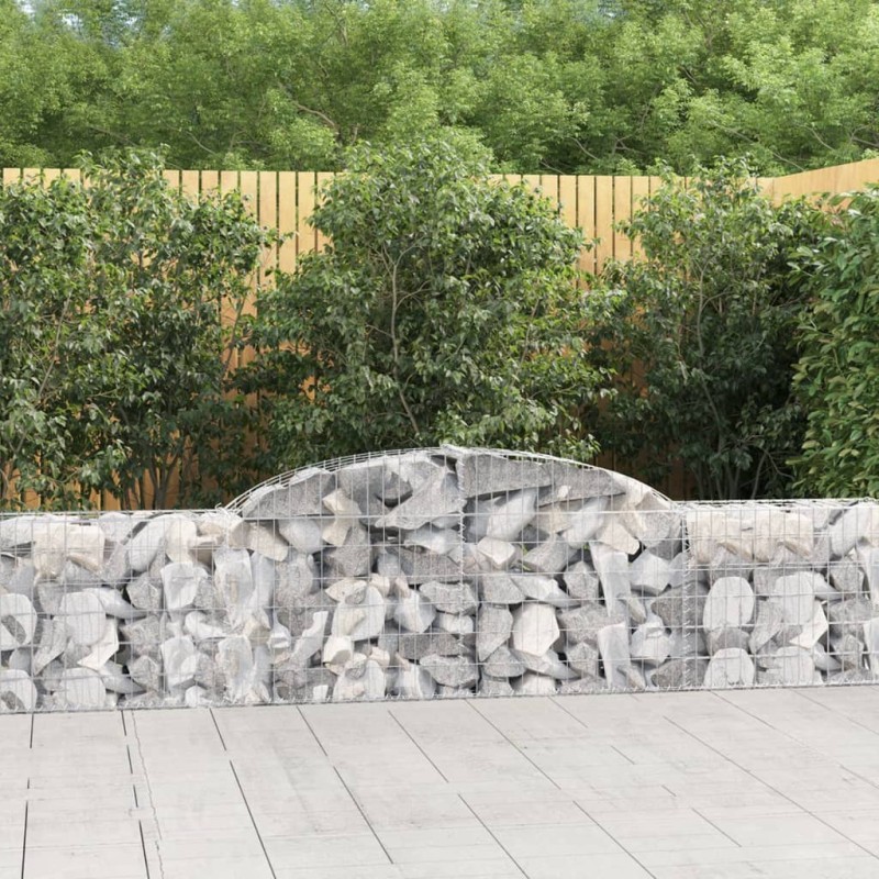 vidaXL Cestas de gaviones 7 uds forma de arco hierro 300x30x60/80 cm vidaXL Cestas de gaviones 7 uds forma de arco hierro 300x30x60/80 cm