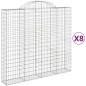 vidaXL Cestas de gaviones 8 uds forma de arco hierro 200x50x180/200 cm