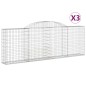 vidaXL Cestas de gaviones 3 uds forma de arco hierro 300x30x100/120 cm vidaXL Cestas de gaviones 3 uds forma de arco hierro 300x30x100/120 cm