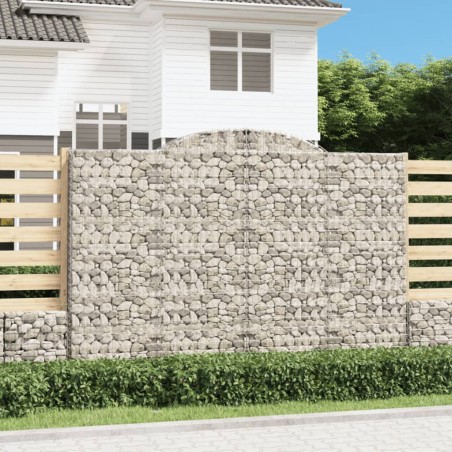vidaXL Cestas de gaviones 2 uds forma de arco hierro 300x30x200/220 cm