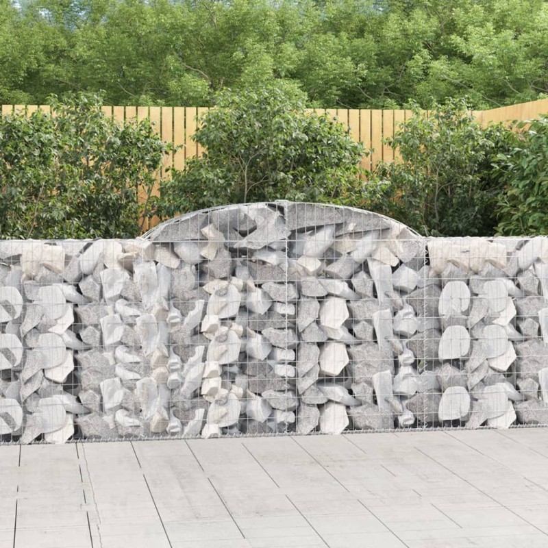 vidaXL Cestas de gaviones 25 uds forma arco hierro 300x30x100/120 cm vidaXL Cestas de gaviones 25 uds forma arco hierro 300x30x100/120 cm