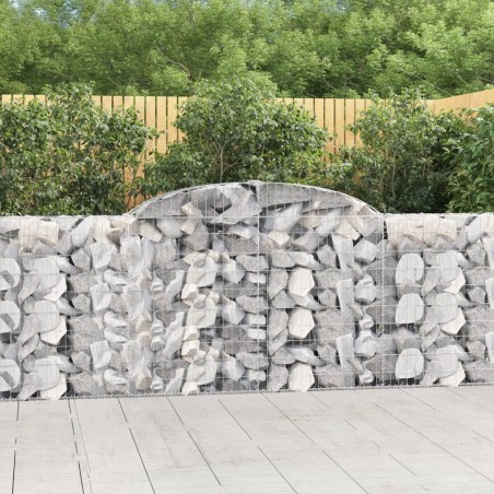 vidaXL Cestas de gaviones 25 uds forma arco hierro 300x30x100/120 cm