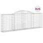 vidaXL Cestas de gaviones 25 uds forma arco hierro 300x30x100/120 cm vidaXL Cestas de gaviones 25 uds forma arco hierro 300x30x100/120 cm
