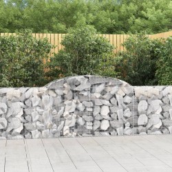 vidaXL Cestas de gaviones 15 uds forma de arco hierro 300x30x80/100 cm