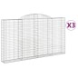 vidaXL Cestas de gaviones 3 uds forma de arco hierro 300x30x160/180 cm vidaXL Cestas de gaviones 3 uds forma de arco hierro 300x30x160/180 cm