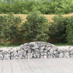 vidaXL Cestas de gaviones 2 uds forma de arco hierro 300x50x40/60 cm