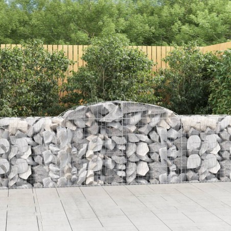 vidaXL Cestas de gaviones 6 uds forma de arco hierro 300x50x80/100 cm