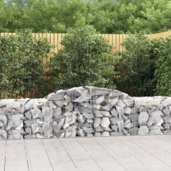 vidaXL Cestas gaviones 3 uds forma de arco hierro 300x50x60/80 cm