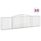 vidaXL Cestas de gaviones 9 uds forma de arco hierro 400x30x100/120 cm vidaXL Cestas de gaviones 9 uds forma de arco hierro 400x30x100/120 cm