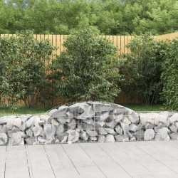 vidaXL Cestas de gaviones 8 uds forma de arco hierro 300x50x40/60 cm