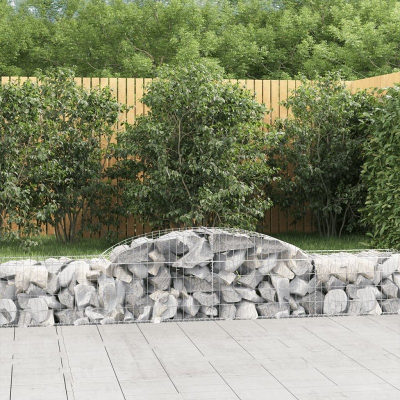 vidaXL Cestas de gaviones 8 uds forma de arco hierro 300x50x40/60 cm vidaXL Cestas de gaviones 8 uds forma de arco hierro 300x50x40/60 cm