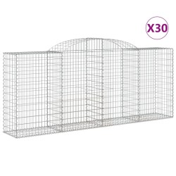 vidaXL Cestas gaviones 30 uds forma de arco hierro 300x50x120/140 cm