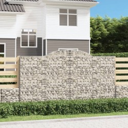 vidaXL Cestas de gaviones 8 uds forma de arco hierro 300x50x160/180 cm