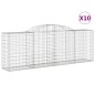 vidaXL Cestas de gaviones 10 uds forma de arco hierro 300x50x100/120cm vidaXL Cestas de gaviones 10 uds forma de arco hierro 300x50x100/120cm