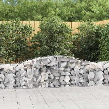 vidaXL Cestas de gaviones 8 uds forma de arco hierro 400x50x60/80 cm