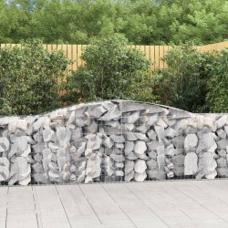 vidaXL Cestas de gaviones 2 uds forma de arco hierro 400x50x80/100 cm