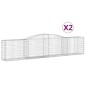 vidaXL Cestas de gaviones 2 uds forma de arco hierro 400x50x80/100 cm vidaXL Cestas de gaviones 2 uds forma de arco hierro 400x50x80/100 cm
