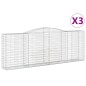 vidaXL Cestas de gaviones 3 uds forma de arco hierro 400x50x140/160 cm vidaXL Cestas de gaviones 3 uds forma de arco hierro 400x50x140/160 cm