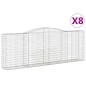 vidaXL Cestas gaviones 8 uds forma de arco hierro 400x50x140/160 cm vidaXL Cestas gaviones 8 uds forma de arco hierro 400x50x140/160 cm