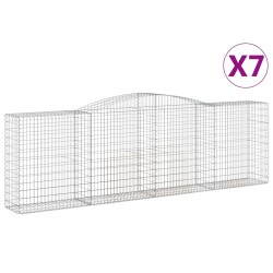 vidaXL Cestas de gaviones 7 uds forma de arco hierro 400x50x120/140 cm